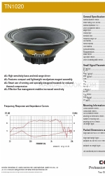 Celestion TN range TN1020 Spezifikationen