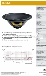 Celestion TN range TN1225 Teknik Özellikler