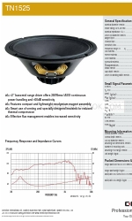 Celestion TN range TN1525 Spezifikationen