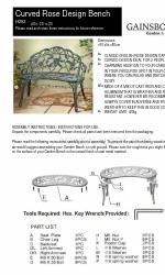 Gainsborough Curved Rose Design Bench H252 Gebruiksaanwijzing