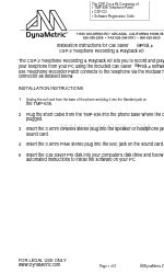 DynaMetric Call Saver Pro CSP-2 インストレーション・インストラクション