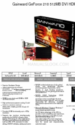 Gainward GeForce 210 512MB DVI HDMI Folleto