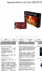 Gainward GeForce GT 220 1GB CRT DVI Brochure