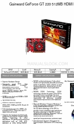 Gainward GeForce GT 220 512MB HDMI DVI Brochure