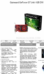 Gainward GeForce GT 240 1GB DVI Brochure