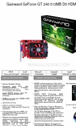 Gainward GeForce GT 240 512MB D5 HDMI DVI Brochure