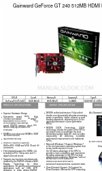 Gainward GeForce GT 240 512MB HDMI DVI Brochure