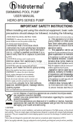 Hidrotermal HIDRO-BPS050 User Manual