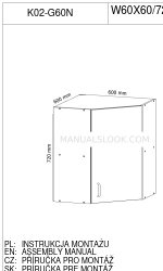 GALA MEBLE W60X60/72 NAR Manuel d'assemblage