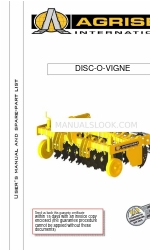 Agrisem DISC-O-VIGNE Manual del usuario y lista de piezas de repuesto