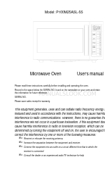 Galanz P100M25ASL-5S User Manual