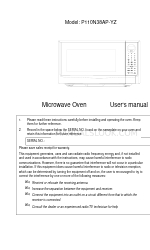 Galanz P110N38AP-YZ Manual do utilizador