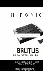 Hifonics BXi750 A-CLASS Owner's Manual