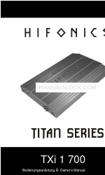 Hifonics Titan Series TXi 1700 Руководство пользователя