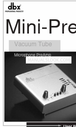 dbx Mini-Pre Vacuum Tube Microphone PreAmp Kullanıcı Kılavuzu