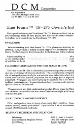 Dcm Time Frame TF275 Instrucciones para el propietario