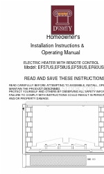 Dynasty Fireplaces EF57US Ev Sahibinin Kurulum Talimatları ve Kullanım Kılavuzu