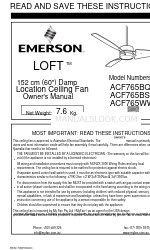 Emerson ACF765WW Manual del usuario