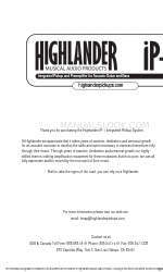 Highlander iP-1 매뉴얼