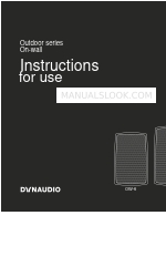 Dynaudio Air Series Petunjuk Penggunaan Manual