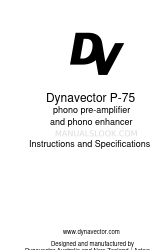 Dynavector P-75 Instructies en specificaties