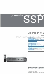 Dynavector SSP-5 Operation Manual