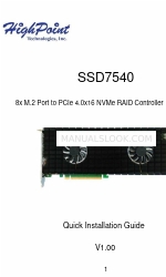 HighPoint SSD7540 Quick Installation Manual