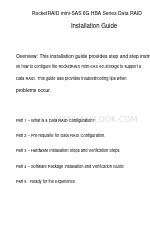 HighPoint RocketRAID mini-SAS 6G HBA Series Installation Manual