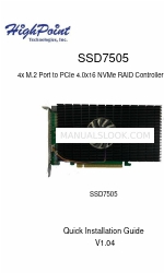 HighPoint SSD7505 Руководство по быстрой установке