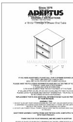 adeptus Cottage 3 Drawer End Table 78102 조립 지침 매뉴얼