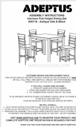 adeptus Harrison Pub Height Dining Set 48116 Assembly Instructions Manual