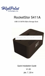 HighPoint RocketStor 5411A Instrukcja szybkiej instalacji