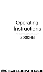 Gallien-Krueger 2000RB Operating Instructions Manual