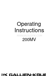 Gallien-Krueger 200MV Operating Instructions Manual