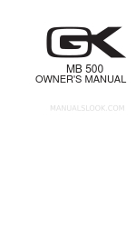 Gallien-Krueger MB500 Owner's Manual