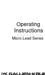 Gallien-Krueger Micro Lead series Operating Instructions Manual