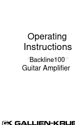 Gallien-Krueger Backline 100 Operating Instructions Manual