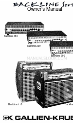 Gallien-Krueger Backline Series  sheet Owner's Manual