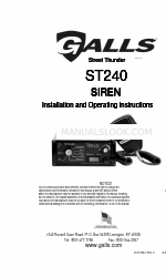 Galls ST160 SIREN Installation And Operating Instructions Manual