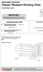 highwood Adirondack Classic Westport AD-ROCCW30 Manuale di montaggio