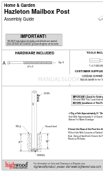 highwood Home & Garden Hazleton Mailbox Post Руководство по сборке