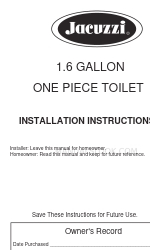 Jacuzzi 1.6 GALLON Manual de instrucciones de instalación