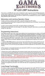 GAMA Electronics RF120V-2WP Instructions