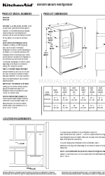 KitchenAid Architect Series II KFIS25XVMS Panduan Dimensi