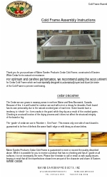 MAINE GARDEN PRODUCTS Cold Frame Manual de instruções de montagem