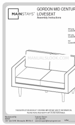 Mainstays GORDON MID CENTURY LOVESEAT MS18-D1-1007-47 Manual de instrucciones de montaje