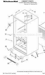 KitchenAid KBLS19KTSS - 18.5 cu. ft. Bottom-Freezer Daftar Bagian