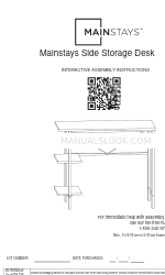 Mainstays Side Storage Desk Montageanleitung Handbuch