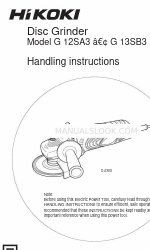 HIKOKI G 13SB3 Handling Instructions Manual