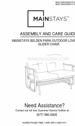 Mainstays Belden Park Outdoor Loveseat Glider Chair MSS129900298076 Montage- und Pflegeanleitung